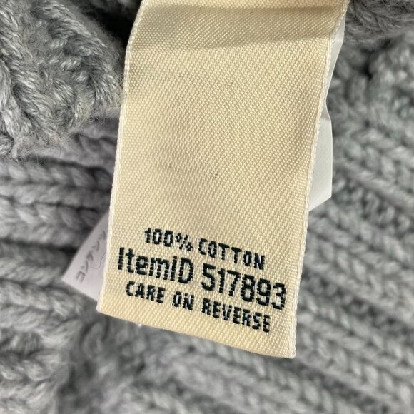 LL Bean Full Zip Cardigan Sweater Women's Medium Gray Cable Knit Chunky 517893 - Picture 6 of 12